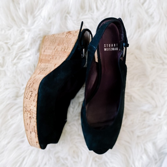 STUART Weitzman Sling Back wedges, SZ 8 EUC - Picture 2 of 12